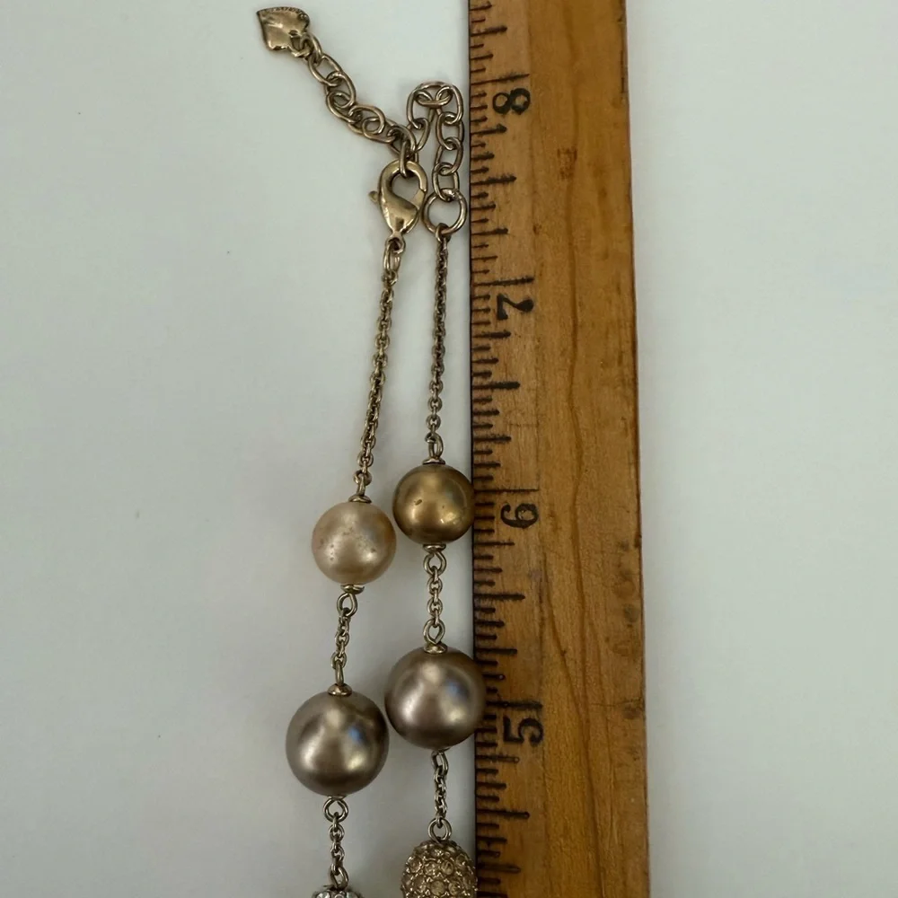 Y2K Carolee Gold-Tone Pearl & Crystal Bead Necklace